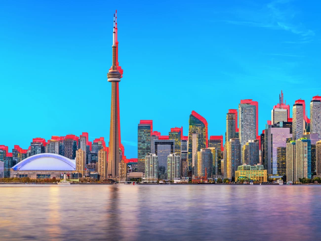 Toronto skyline at dusk