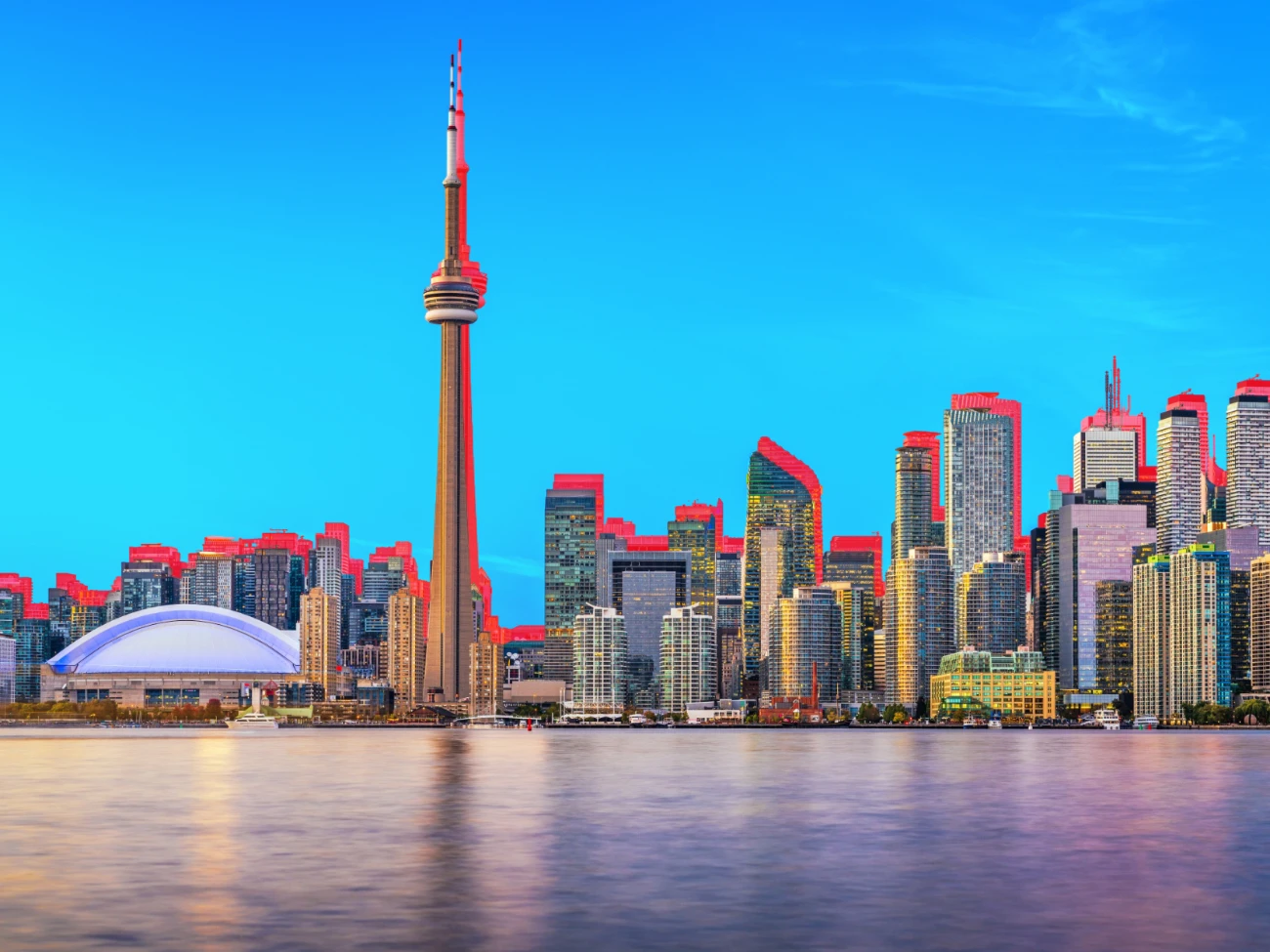 Toronto skyline at dusk